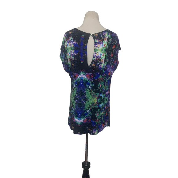 H&M floral cowl neck short sleeves top  size Small - Picture 2 of 7